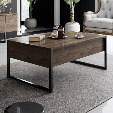 Coffee table LUXE 40x90 cm walnut/black