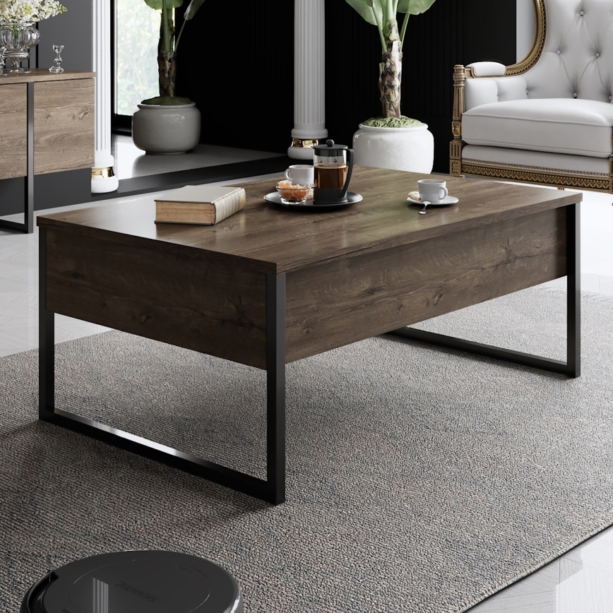 Coffee table LUXE 40x90 cm walnut/black