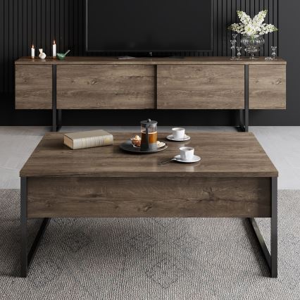 Coffee table LUXE 40x90 cm walnut/black
