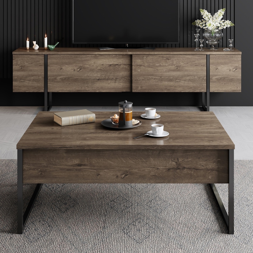 Coffee table LUXE 40x90 cm walnut/black