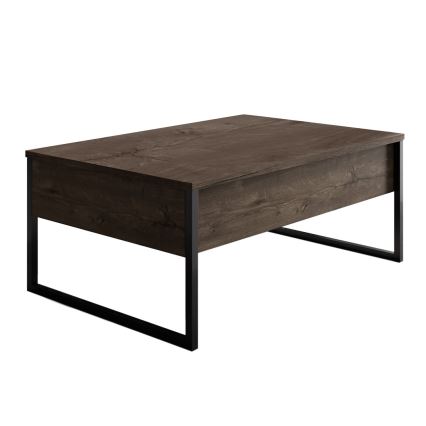 Coffee table LUXE 40x90 cm walnut/black
