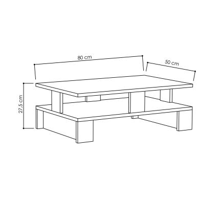 Coffee table MANSU 27,5x80 cm antracite