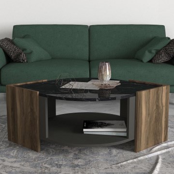 Coffee table MARBEL 40x75 cm brown/black