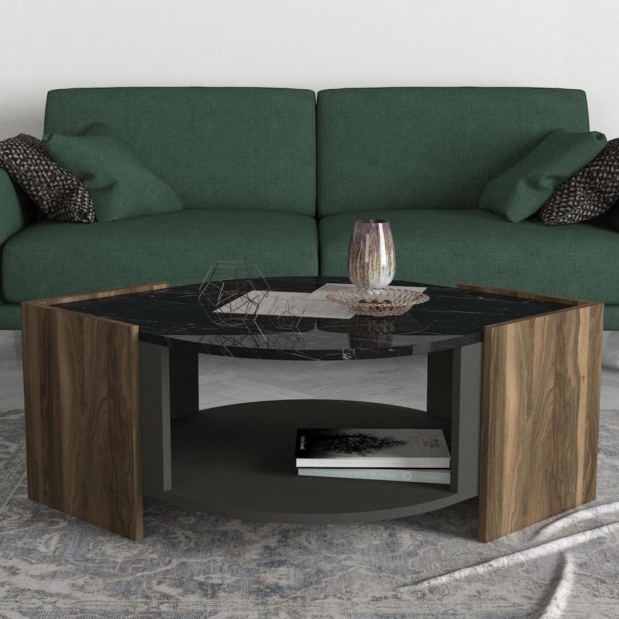 Coffee table MARBEL 40x75 cm brown/black
