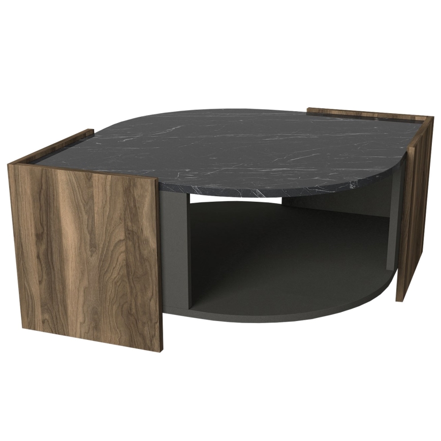 Coffee table MARBEL 40x75 cm brown/black