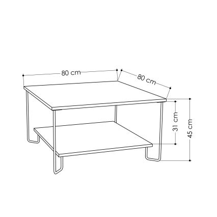 Coffee table MARBO 45x80 cm grey