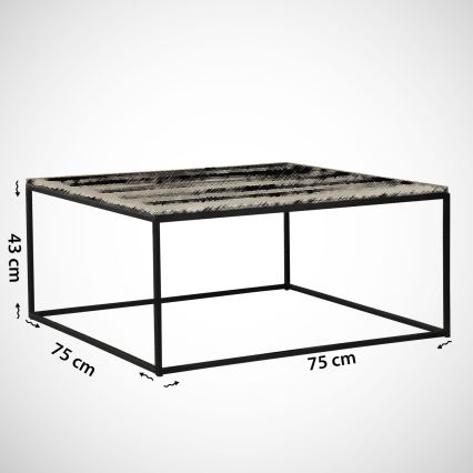 Coffee table MARMO 43x75 cm black/white