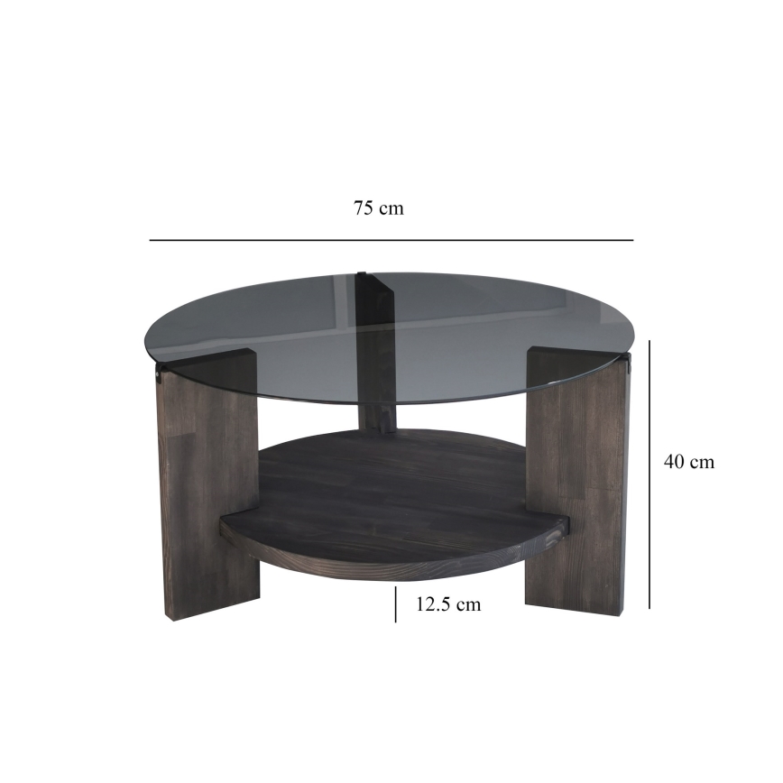 Coffee table MONDO 40x75 cm pine/black
