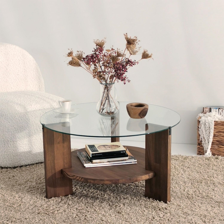 Coffee table MONDO 40x75 cm pine/clear