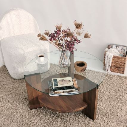 Coffee table MONDO 40x75 cm pine/clear