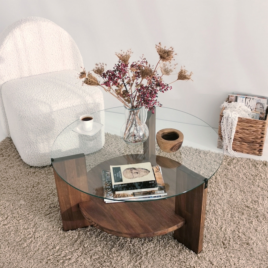 Coffee table MONDO 40x75 cm pine/clear