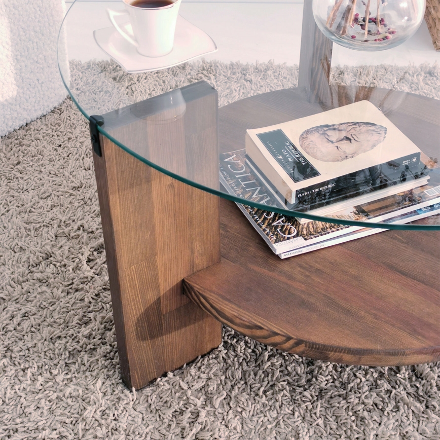 Coffee table MONDO 40x75 cm pine/clear