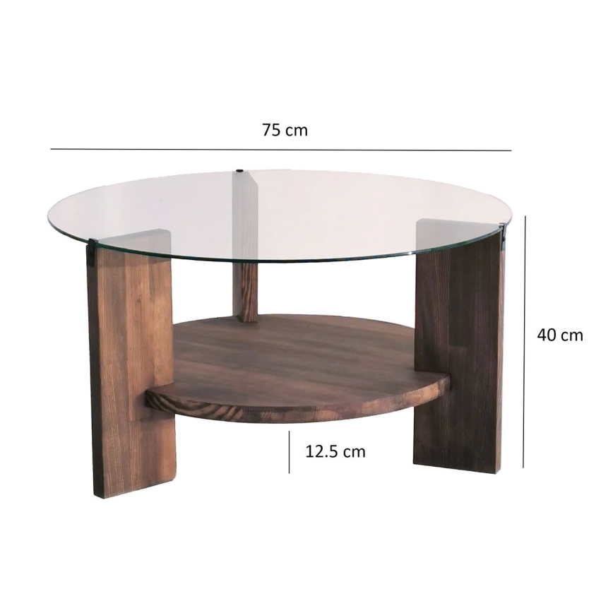 Coffee table MONDO 40x75 cm pine/clear