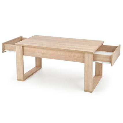Coffee table with drawers NEA 52x110 cm beige/oak sonoma