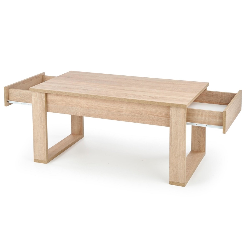 Coffee table with drawers NEA 52x110 cm beige/oak sonoma