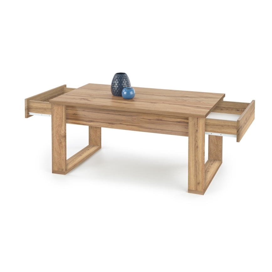 Coffee table with drawers NEA 52x110 cm brown/oak wotan