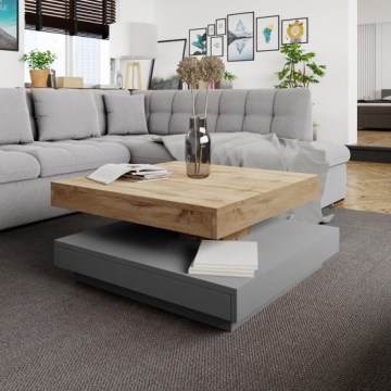 Coffee table NENANI 34x70 cm grey/oak wotan