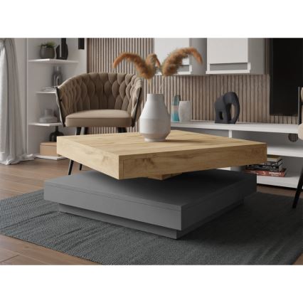 Coffee table NENANI 34x70 cm grey/oak wotan