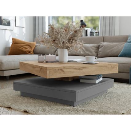 Coffee table NENANI 34x70 cm grey/oak wotan