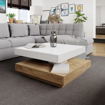 Coffee table NENANI 34x70 cm white/oak wotan