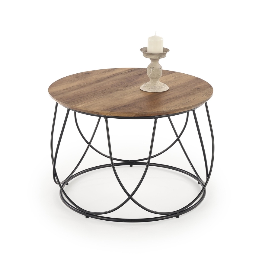 Coffee table NUBIRA 41x60 cm black/brown