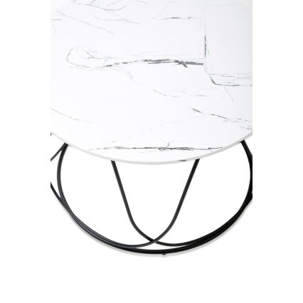 Coffee table NUBIRA 41x60 cm black/marble decor
