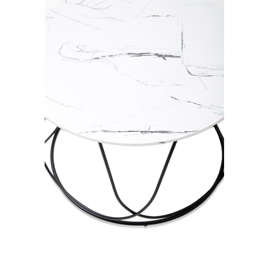 Coffee table NUBIRA 41x60 cm black/marble decor