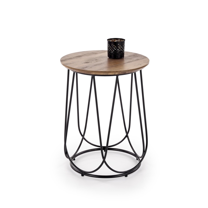 Coffee table NUBIRA 51x40 cm black/walnut
