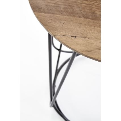 Coffee table NUBIRA 51x40 cm black/walnut