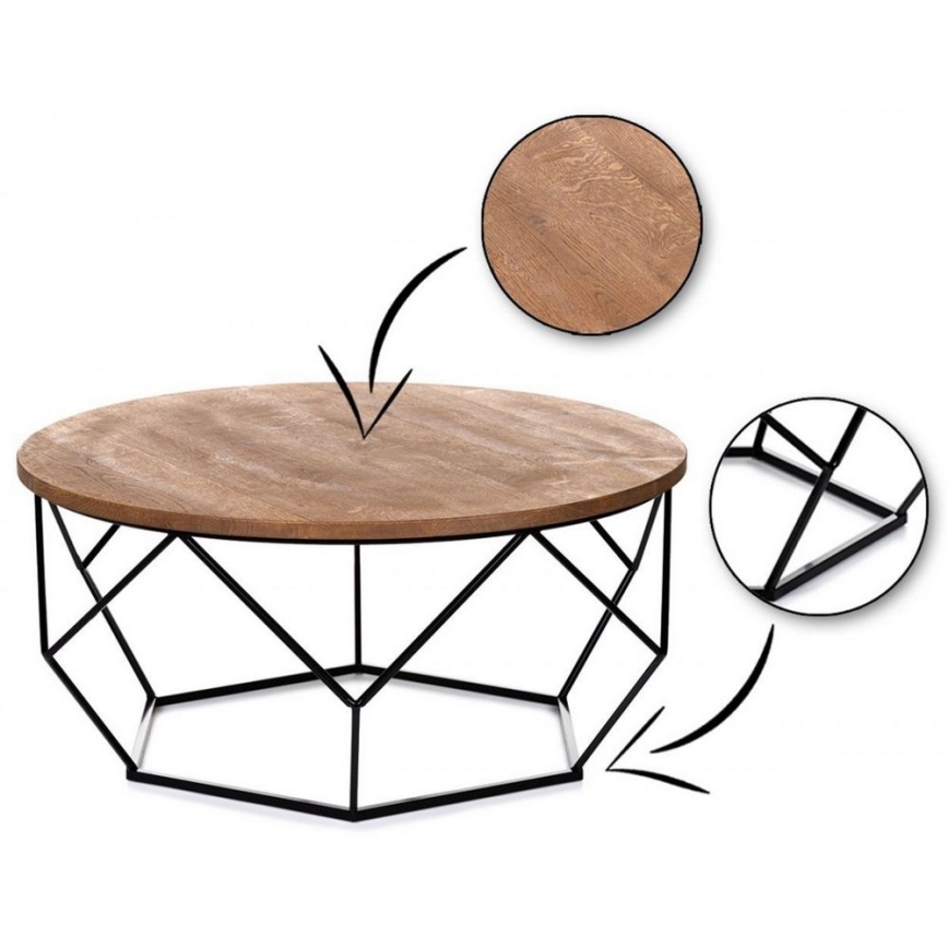 Coffee table OAKLOFT 40x70 cm black/oak