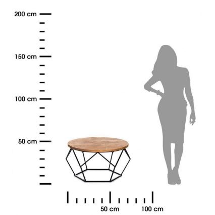 Coffee table OAKLOFT 40x70 cm black/oak