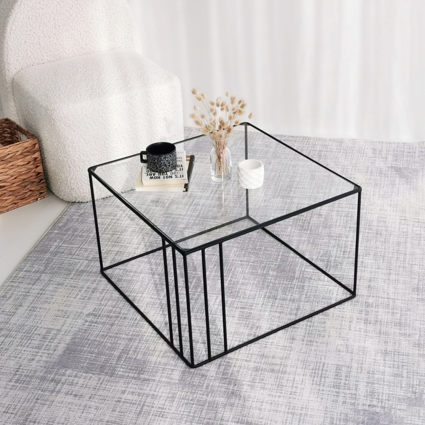 Coffee table OUTLINE 36x55 cm black/clear