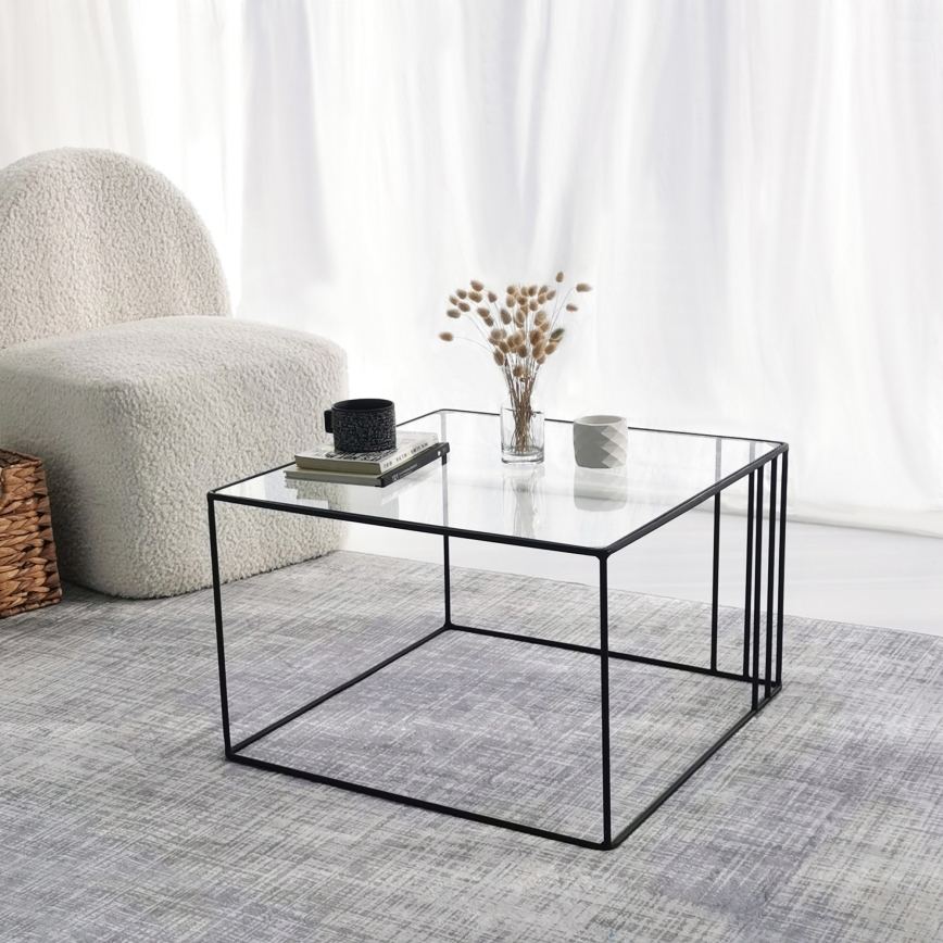 Coffee table OUTLINE 36x55 cm black/clear