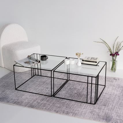 Coffee table OUTLINE 36x55 cm black/clear