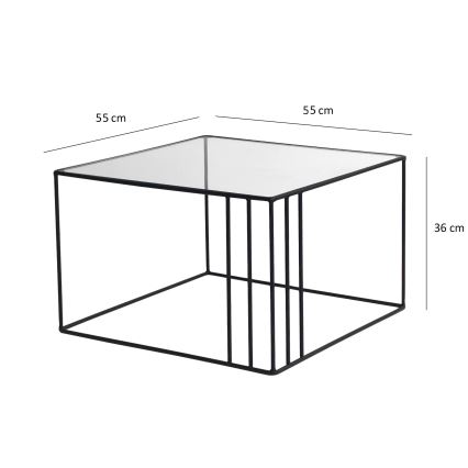Coffee table OUTLINE 36x55 cm black/clear
