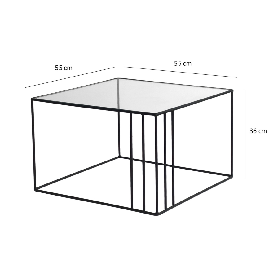 Coffee table OUTLINE 36x55 cm black/clear