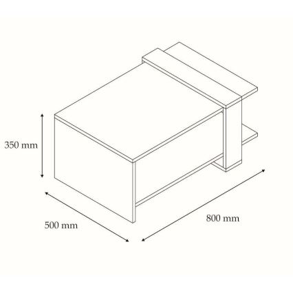 Coffee table OVA 35x80 cm brown/anthracite