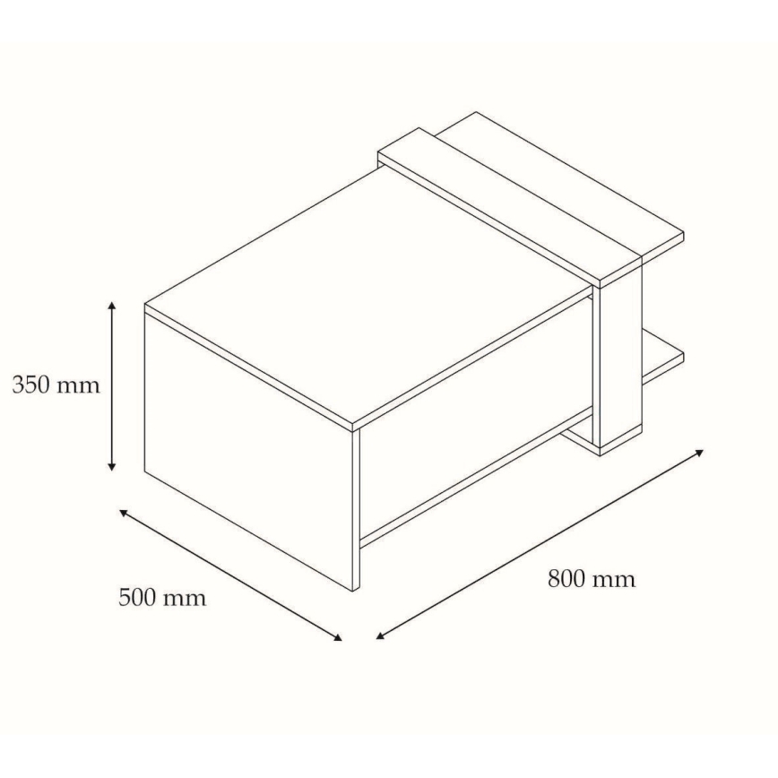 Coffee table OVA 35x80 cm brown/anthracite