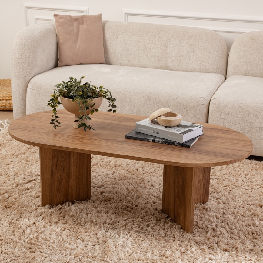 Coffee table OVAL 60x120 cm brown