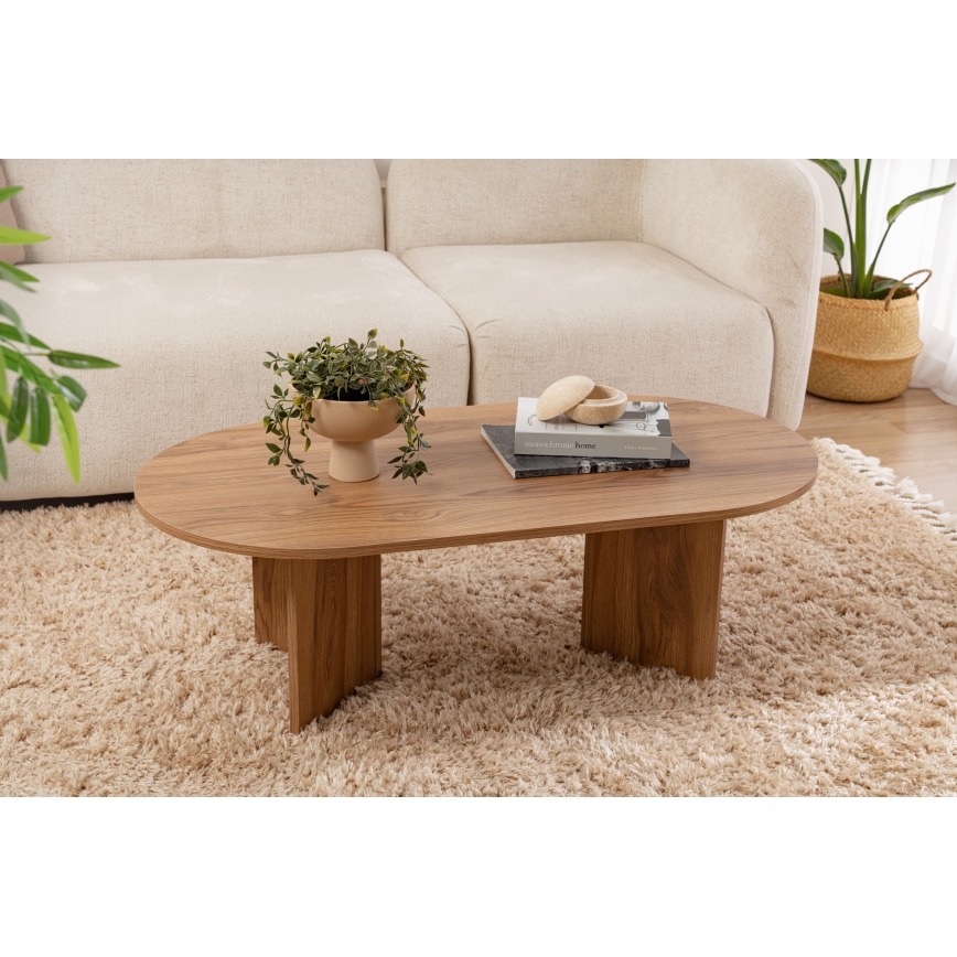 Coffee table OVAL 60x120 cm brown