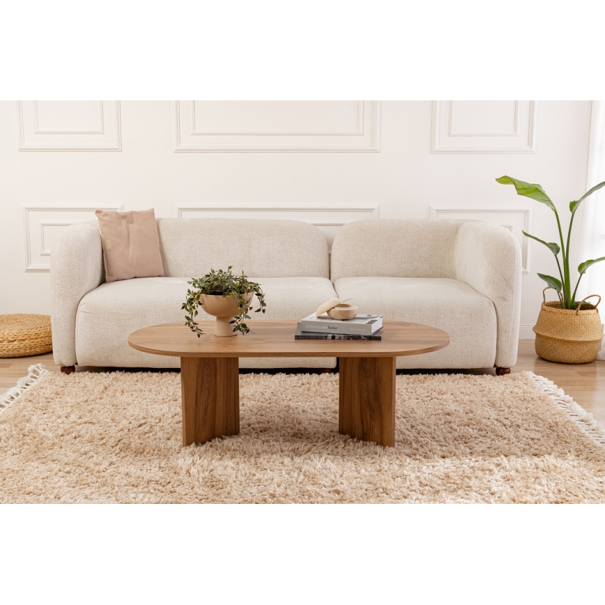 Coffee table OVAL 60x120 cm brown