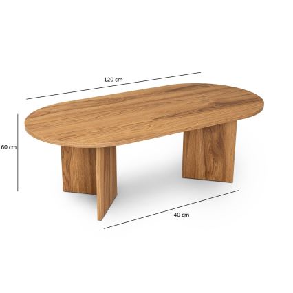 Coffee table OVAL 60x120 cm brown