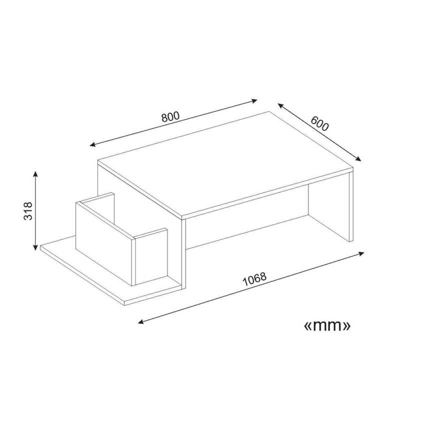 Coffee table POT 32x107 cm white
