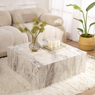 Coffee table PRIZMA 35x90 cm marble decor
