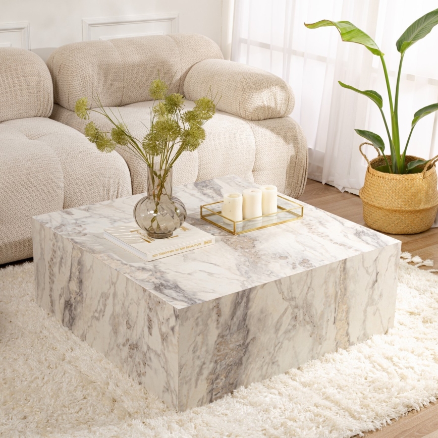 Coffee table PRIZMA 35x90 cm marble decor