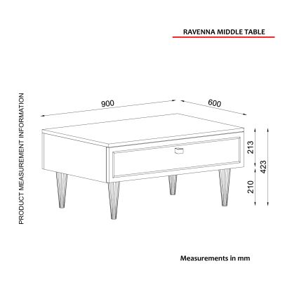 Coffee table RAVENNA 60x90 cm white