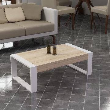 Coffee table RETRO 40x90 cm white/beige