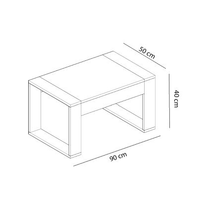 Coffee table RETRO 40x90 cm white/beige