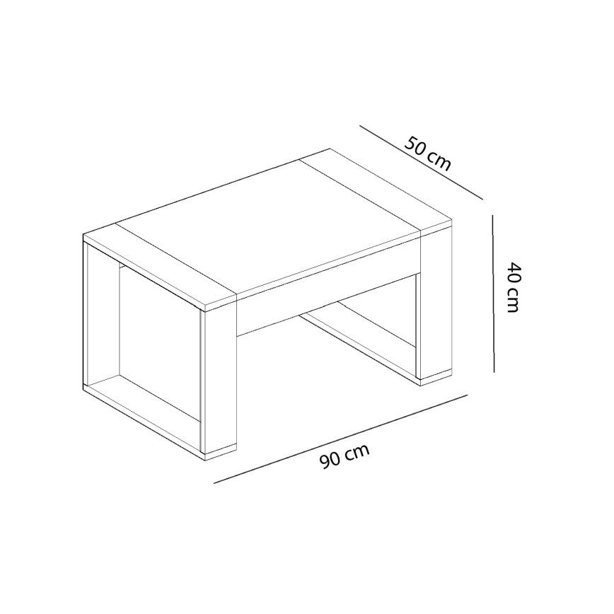 Coffee table RETRO 40x90 cm white/beige