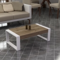 Coffee table RETRO 40x90 cm white/brown